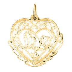 Yellow Gold-plated Silver Love Pendant