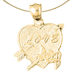 Colgante Love de plata de ley (bañado en rodio o oro amarillo)