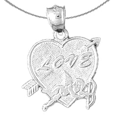 Colgante Love de plata de ley (bañado en rodio o oro amarillo)