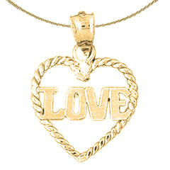 Colgante Love de plata de ley (bañado en rodio o oro amarillo)