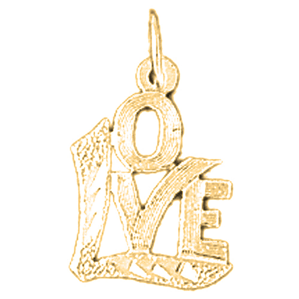 Yellow Gold-plated Silver Love Pendant
