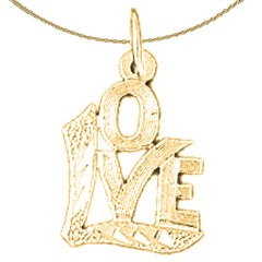 Colgante Love de plata de ley (bañado en rodio o oro amarillo)