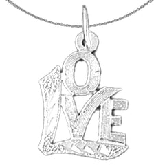 Colgante Love de plata de ley (bañado en rodio o oro amarillo)