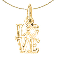 Colgante Love de plata de ley (bañado en rodio o oro amarillo)