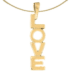 Colgante Love de plata de ley (bañado en rodio o oro amarillo)