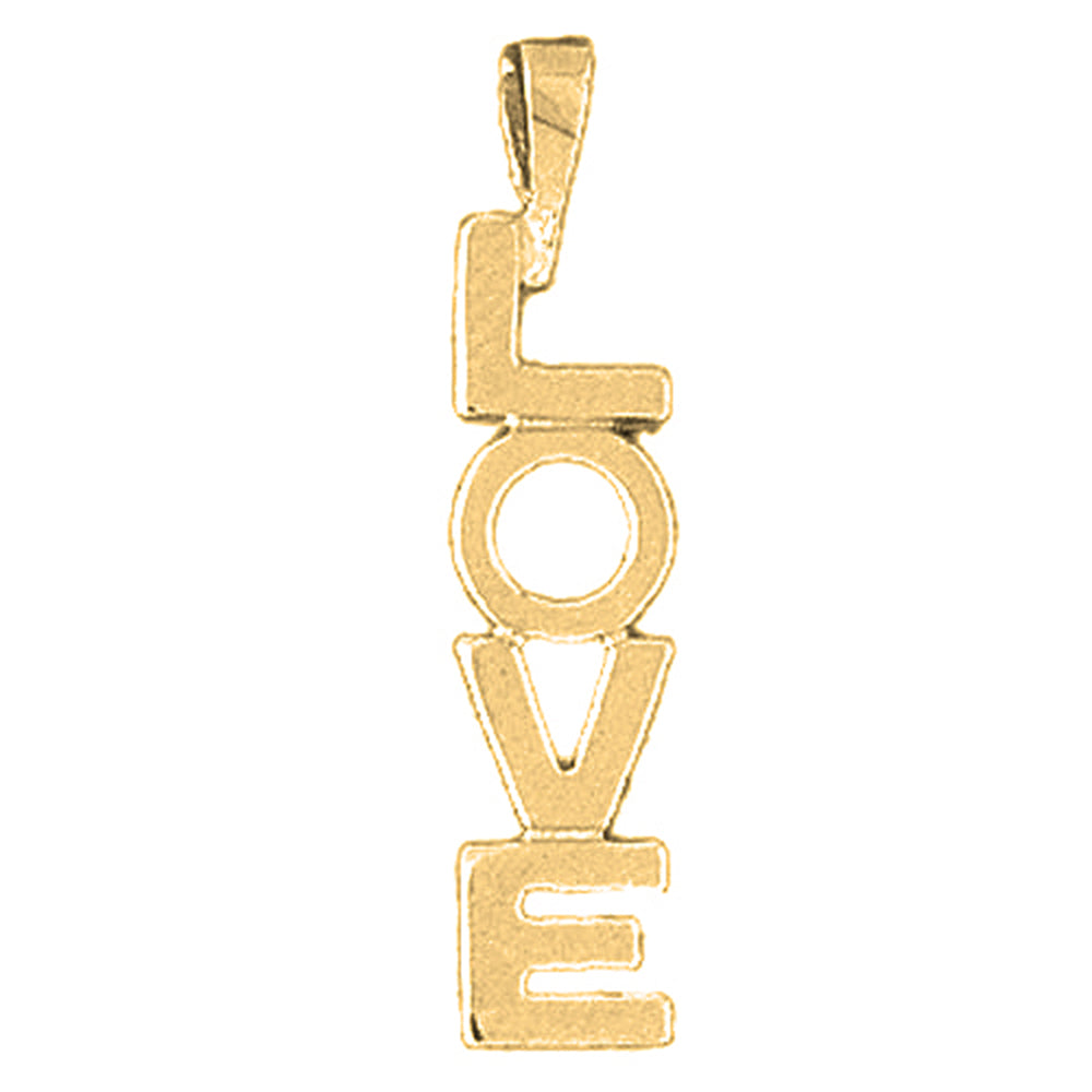 Yellow Gold-plated Silver Love Pendant