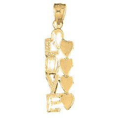 Yellow Gold-plated Silver Love Pendant
