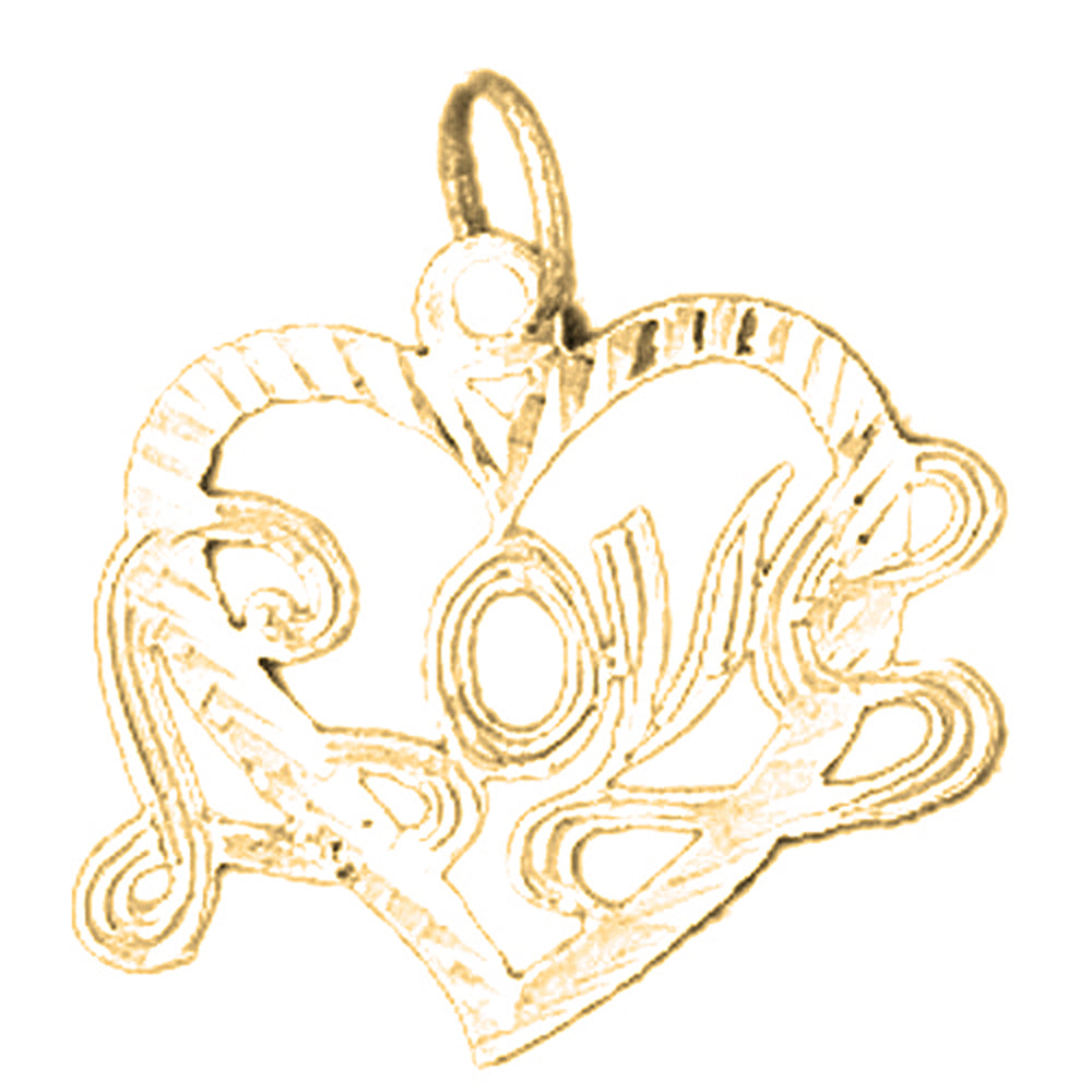 Yellow Gold-plated Silver Love Pendant