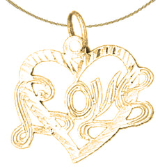 Colgante Love de plata de ley (bañado en rodio o oro amarillo)