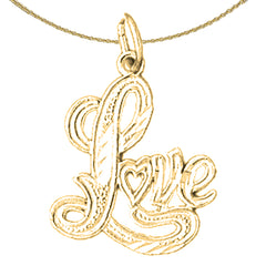 Colgante Love de plata de ley (bañado en rodio o oro amarillo)