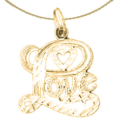 Colgante Love de plata de ley (bañado en rodio o oro amarillo)