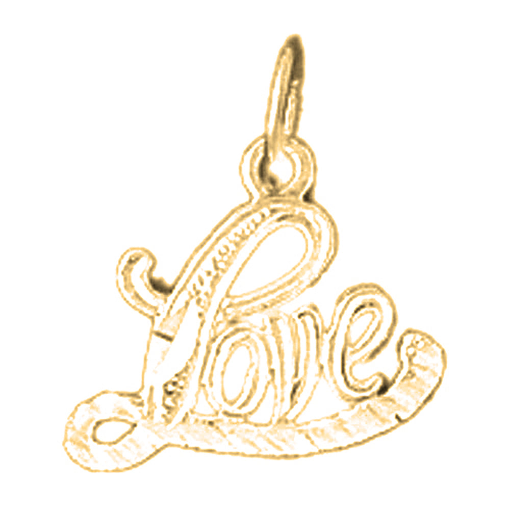 Yellow Gold-plated Silver Love Pendant