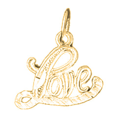 Yellow Gold-plated Silver Love Pendant