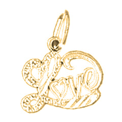 Yellow Gold-plated Silver Love Pendant
