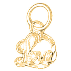 Yellow Gold-plated Silver Love Pendant