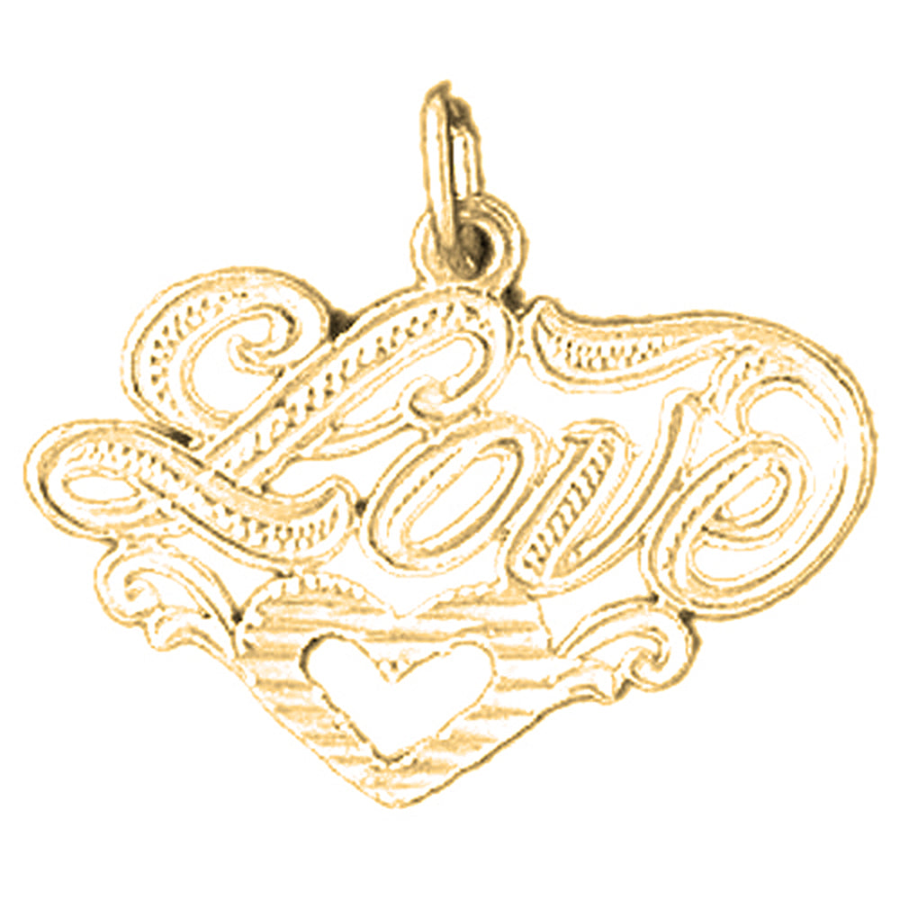 Yellow Gold-plated Silver Love Pendant