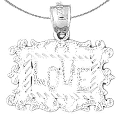 Colgante Love de plata de ley (bañado en rodio o oro amarillo)