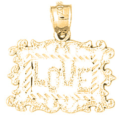 Yellow Gold-plated Silver Love Pendant