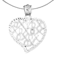 Sterling Silver Xoxo Pendant (Rhodium or Yellow Gold-plated)