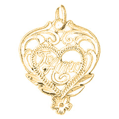 Yellow Gold-plated Silver Te Amo Pendant