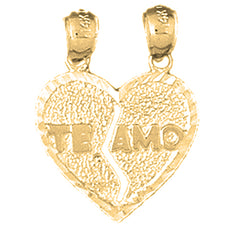 Yellow Gold-plated Silver Te Amo Pendant
