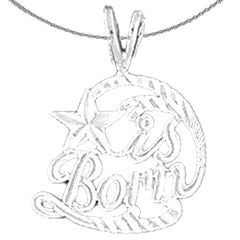 Sterling Silver Star Is Bar Pendant (Rhodium or Yellow Gold-plated)