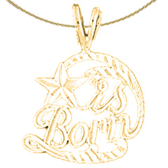 Sterling Silver Star Is Bar Pendant (Rhodium or Yellow Gold-plated)