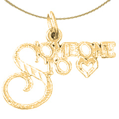 Sterling Silver Someone To Love Pendant (Rhodium or Yellow Gold-plated)