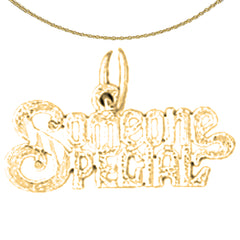 Sterling Silver Someone Special Pendant (Rhodium or Yellow Gold-plated)