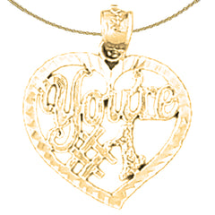 Sterling Silver You're #1 Pendant (Rhodium or Yellow Gold-plated)