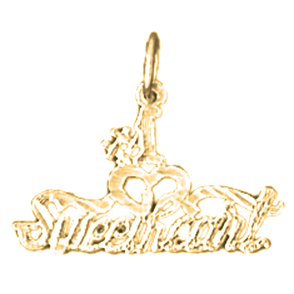 Yellow Gold-plated Silver Saying Pendant