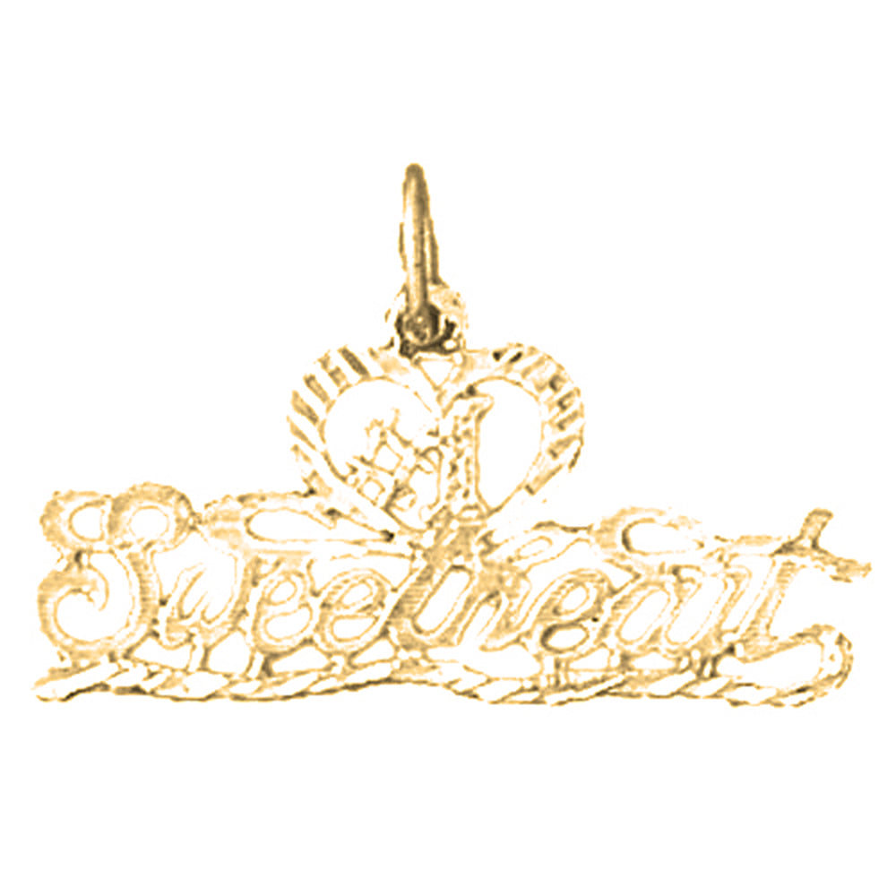 Yellow Gold-plated Silver Saying Pendant