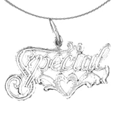 Sterling Silver Saying Pendant (Rhodium or Yellow Gold-plated)