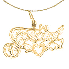 Sterling Silver Saying Pendant (Rhodium or Yellow Gold-plated)