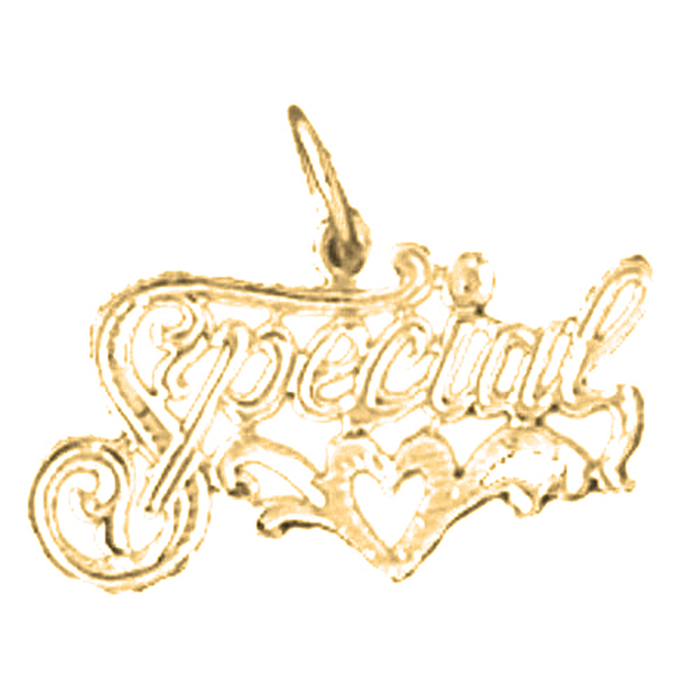 Yellow Gold-plated Silver Saying Pendant