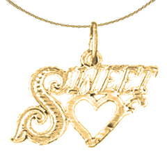 Sterling Silver Saying Pendant (Rhodium or Yellow Gold-plated)