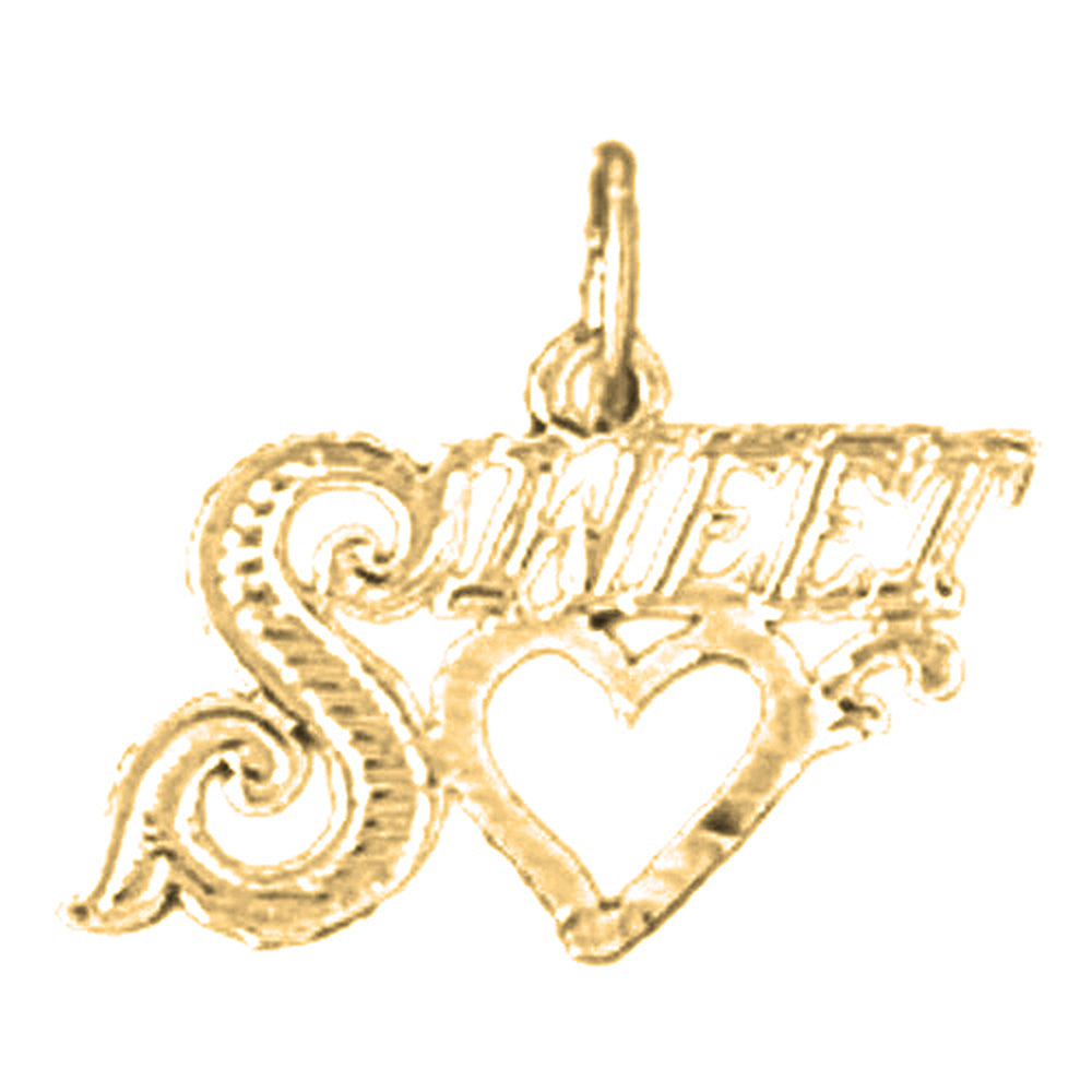 Yellow Gold-plated Silver Saying Pendant