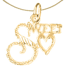 Sterling Silver Saying Pendant (Rhodium or Yellow Gold-plated)