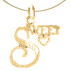 Sterling Silver Saying Pendant (Rhodium or Yellow Gold-plated)