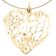 Sterling Silver Saying Pendant (Rhodium or Yellow Gold-plated)