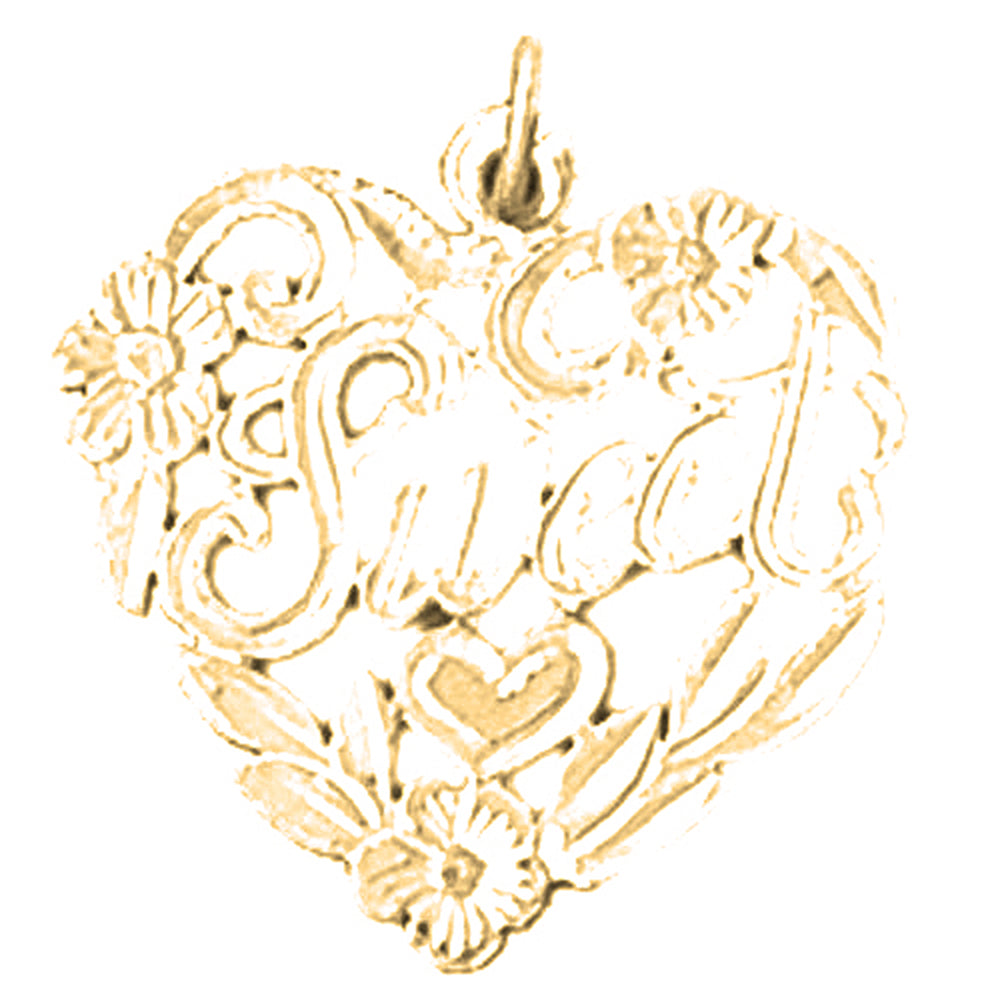 Yellow Gold-plated Silver Saying Pendant