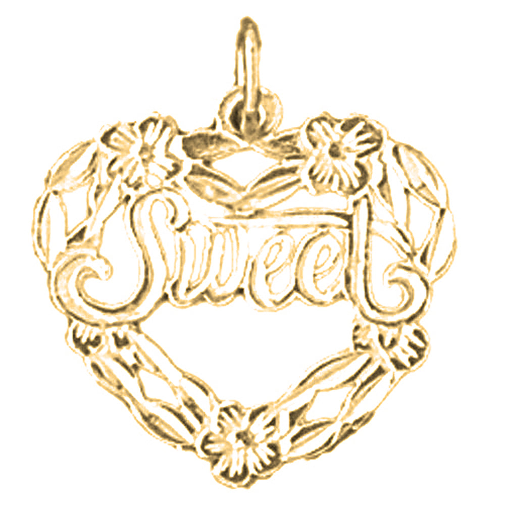 Yellow Gold-plated Silver Saying Pendant