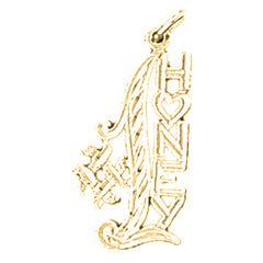 Yellow Gold-plated Silver Saying Pendant