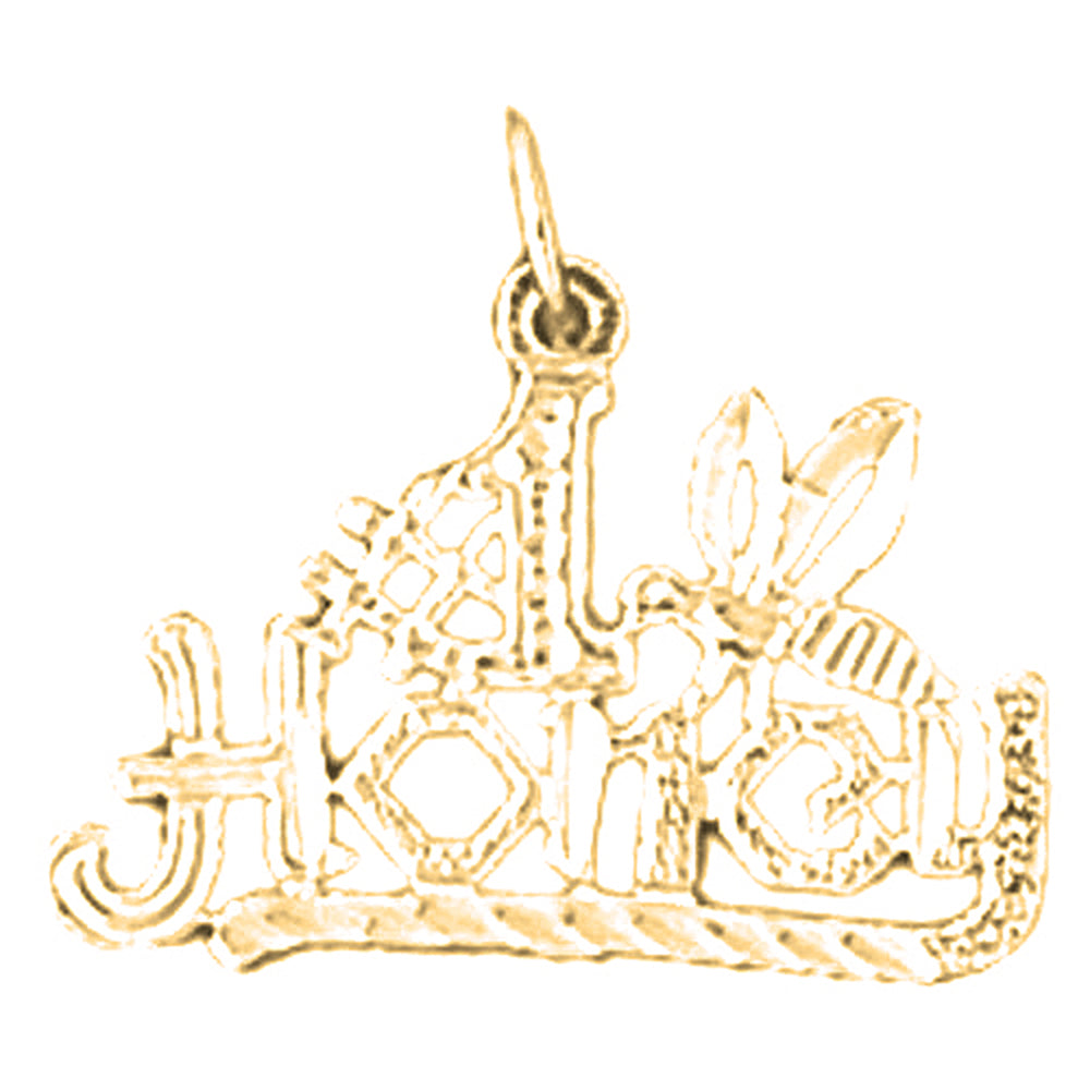 Yellow Gold-plated Silver Saying Pendant