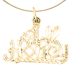 Anhänger mit Spruch aus Sterlingsilber (rhodiniert oder gelbvergoldet)