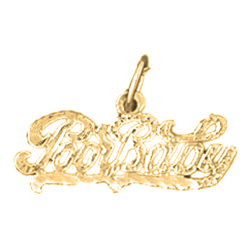 Yellow Gold-plated Silver Saying Pendant