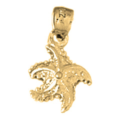 Yellow Gold-plated Silver Starfish Pendant