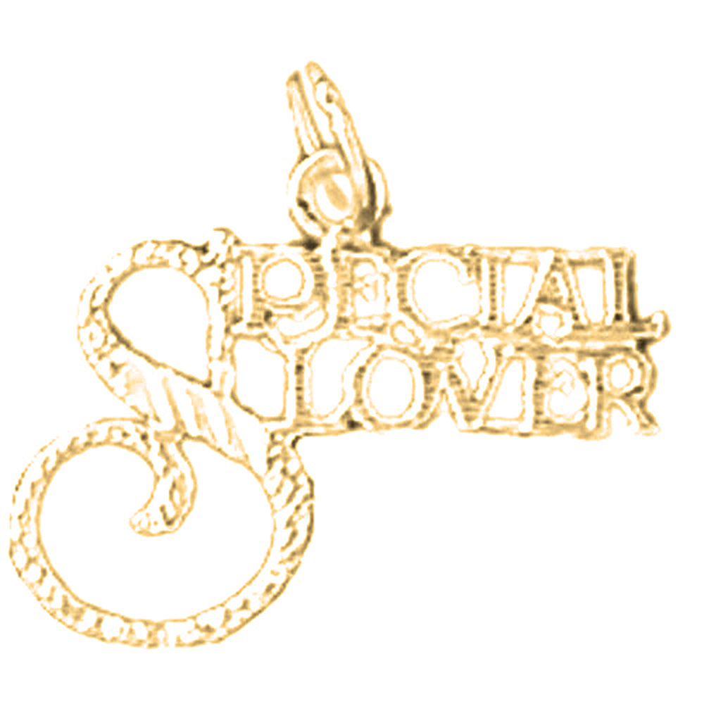 Yellow Gold-plated Silver Saying Pendant