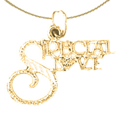 Sterling Silver Saying Pendant (Rhodium or Yellow Gold-plated)