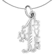 Anhänger mit Spruch aus Sterlingsilber (rhodiniert oder gelbvergoldet)